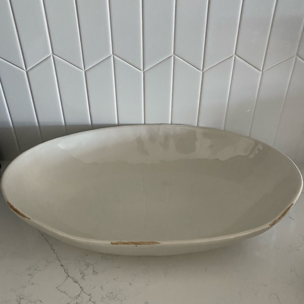 Pottery Barn Large Cream Stoneware Dish